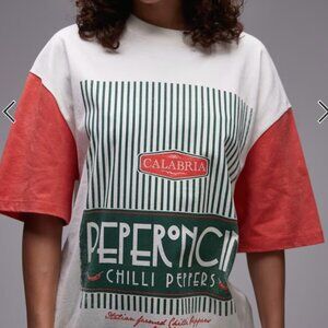 Topshop Oversized Graphic Tee - Peperoncini
